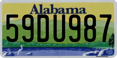 AL license plate 59DU987