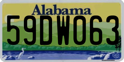 AL license plate 59DW063