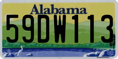 AL license plate 59DW113