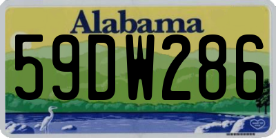 AL license plate 59DW286