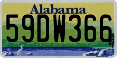 AL license plate 59DW366