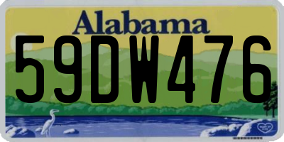 AL license plate 59DW476