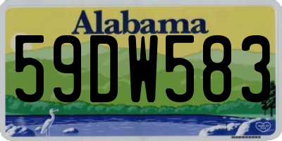 AL license plate 59DW583