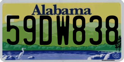 AL license plate 59DW838
