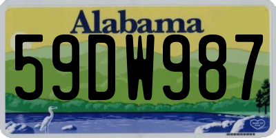 AL license plate 59DW987