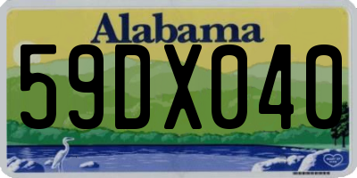 AL license plate 59DX040