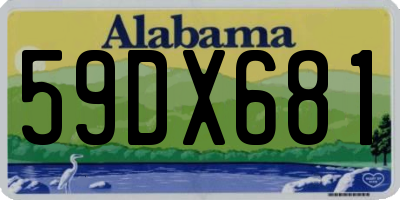 AL license plate 59DX681