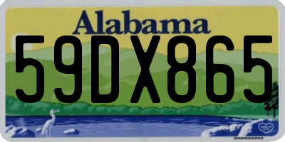 AL license plate 59DX865