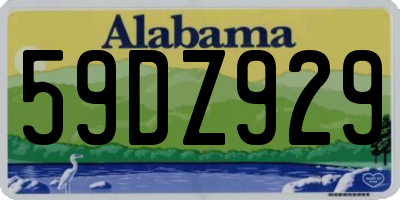 AL license plate 59DZ929