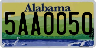 AL license plate 5AA0050