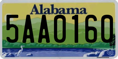 AL license plate 5AA0160