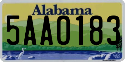 AL license plate 5AA0183