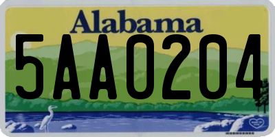 AL license plate 5AA0204