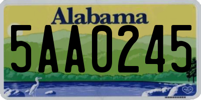 AL license plate 5AA0245