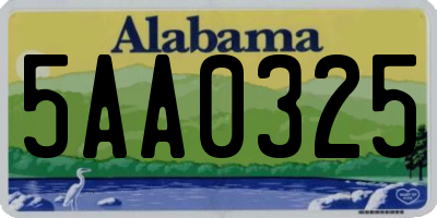 AL license plate 5AA0325