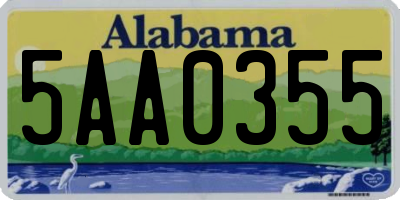 AL license plate 5AA0355