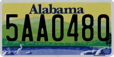 AL license plate 5AA0480