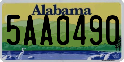 AL license plate 5AA0490