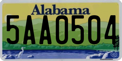 AL license plate 5AA0504