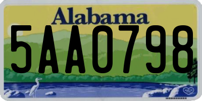 AL license plate 5AA0798