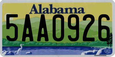 AL license plate 5AA0926