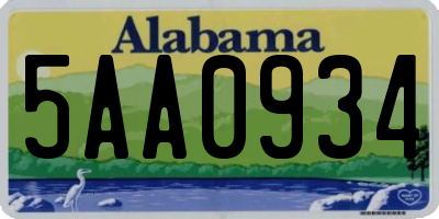 AL license plate 5AA0934