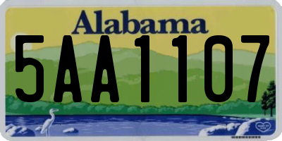 AL license plate 5AA1107