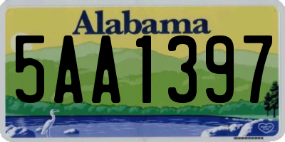AL license plate 5AA1397
