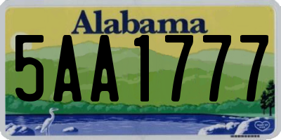 AL license plate 5AA1777