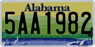 AL license plate 5AA1982