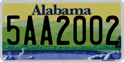 AL license plate 5AA2002