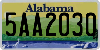 AL license plate 5AA2030