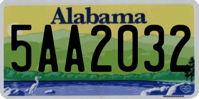 AL license plate 5AA2032