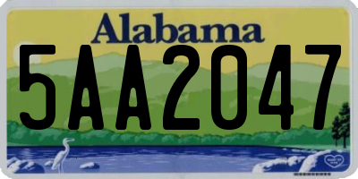 AL license plate 5AA2047