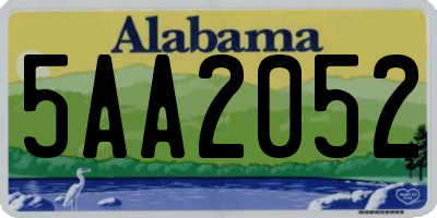 AL license plate 5AA2052