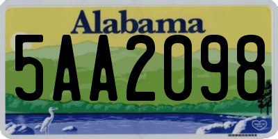 AL license plate 5AA2098