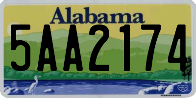 AL license plate 5AA2174