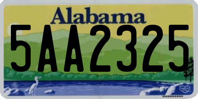 AL license plate 5AA2325
