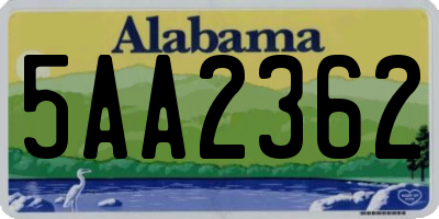 AL license plate 5AA2362