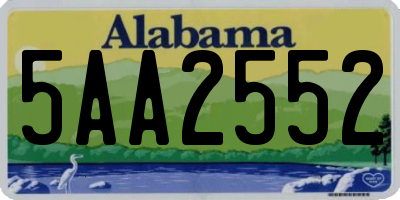 AL license plate 5AA2552