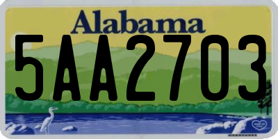 AL license plate 5AA2703