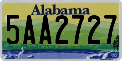 AL license plate 5AA2727