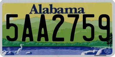 AL license plate 5AA2759