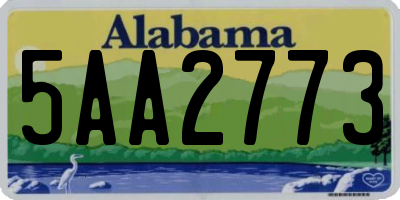 AL license plate 5AA2773
