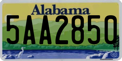 AL license plate 5AA2850