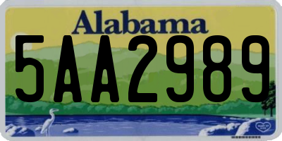 AL license plate 5AA2989