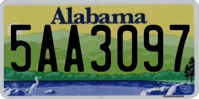 AL license plate 5AA3097