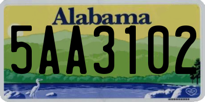 AL license plate 5AA3102