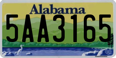 AL license plate 5AA3165