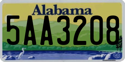 AL license plate 5AA3208